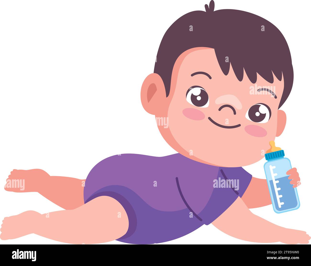 baby with bottle boy character Stock Vector Image & Art - Alamy