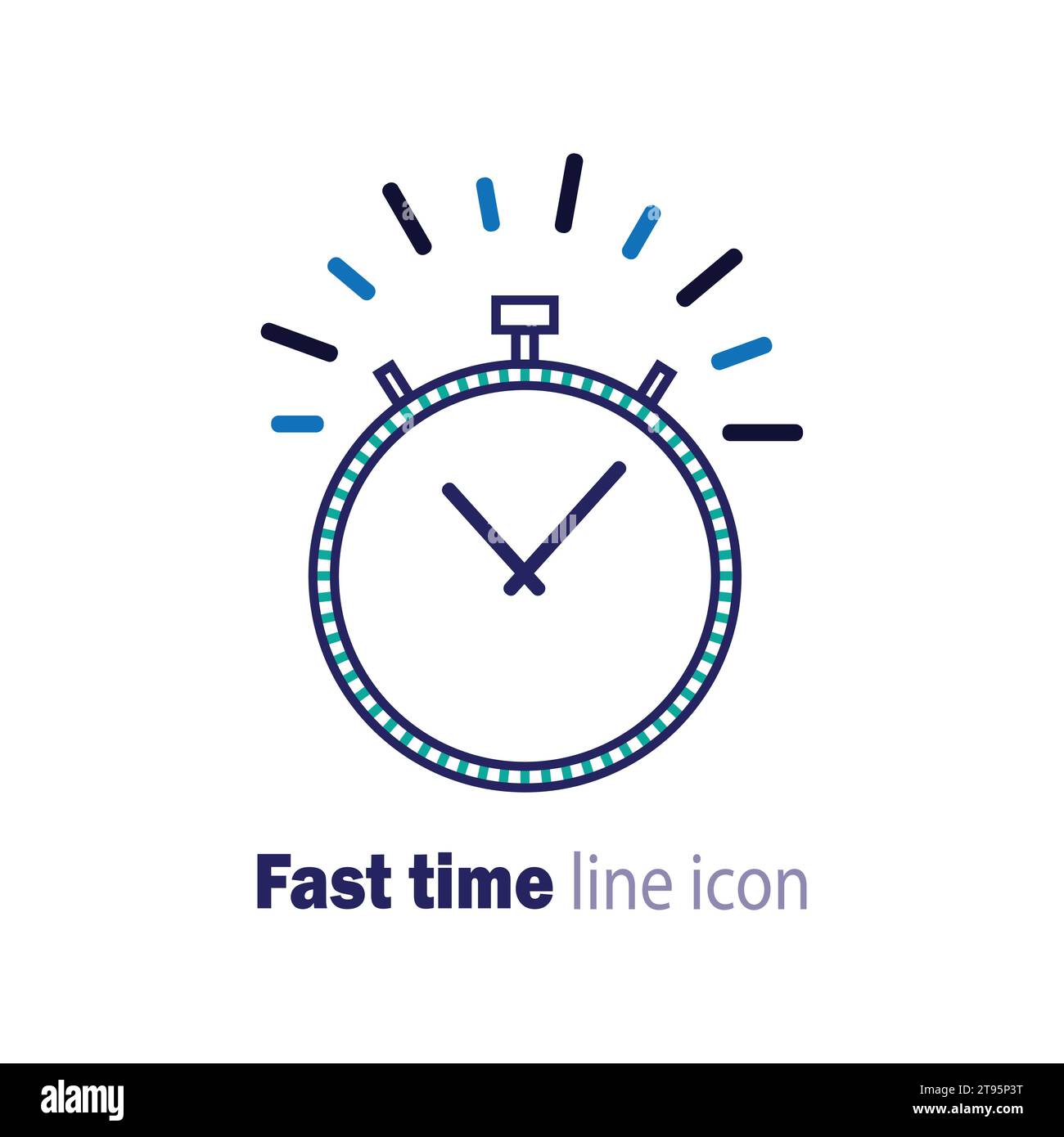 Fast time icon. Stopwatch icon. Time management concept. Vector illustration. Stock Vector