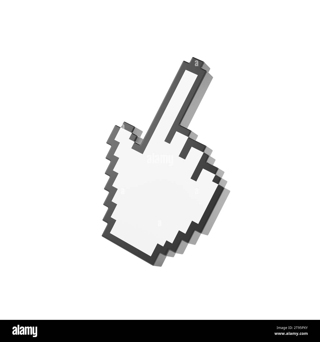 Hand cursor clicking isolated on white background. 3d illustration. Stock Photo