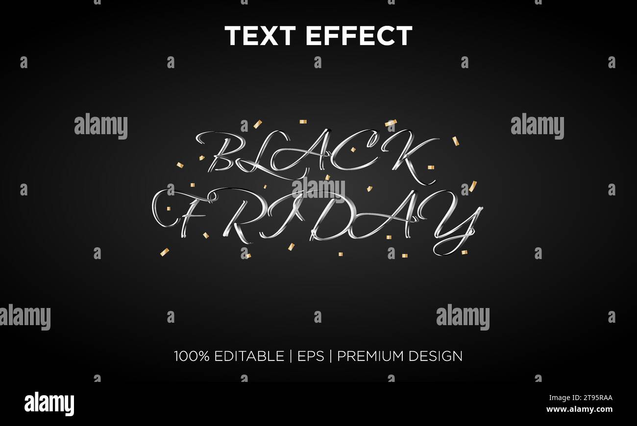 editable black friday sale text effect suitable for use with the same theme Stock Vector