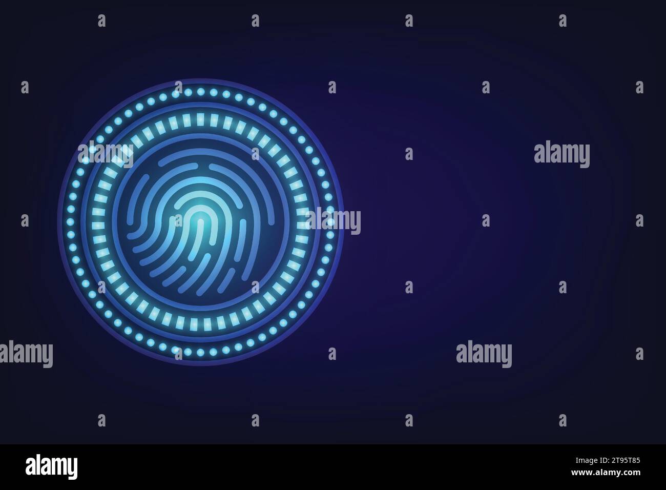 Fingerprint Scanning Icon. Biometric Identification Concept. Perfect To ...