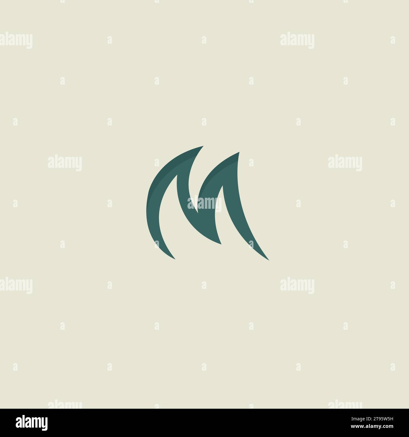 M Logo Abstract Design Minimalist Stock Vector