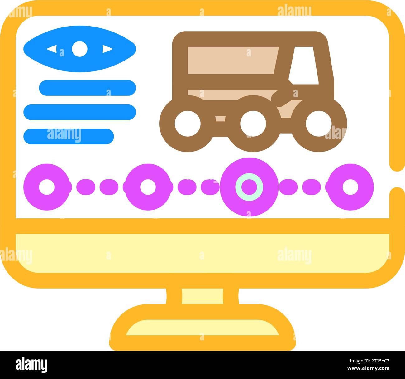 remote monitoring autonomous delivery color icon vector illustration ...