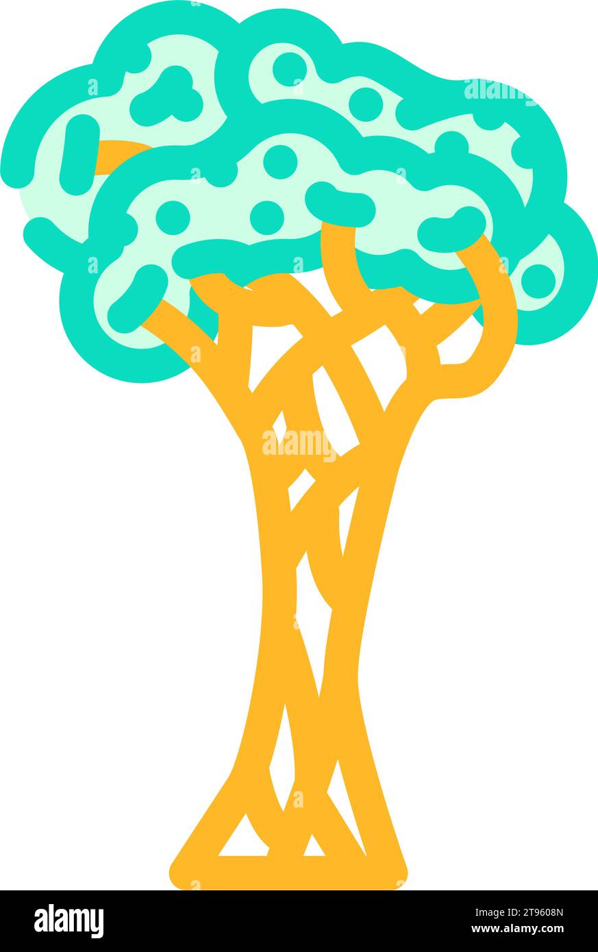 strangler fig jungle amazon color icon vector illustration Stock Vector ...