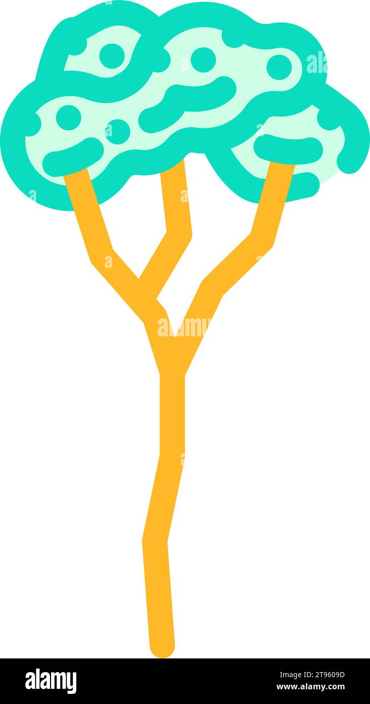 rubber tree jungle amazon color icon vector illustration Stock Vector