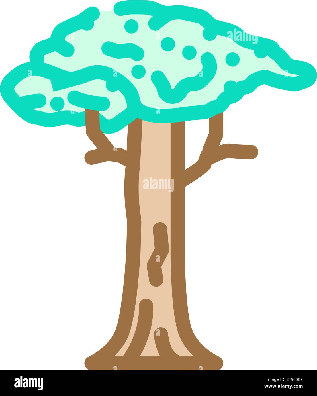 kapok tree jungle amazon color icon vector illustration Stock Vector