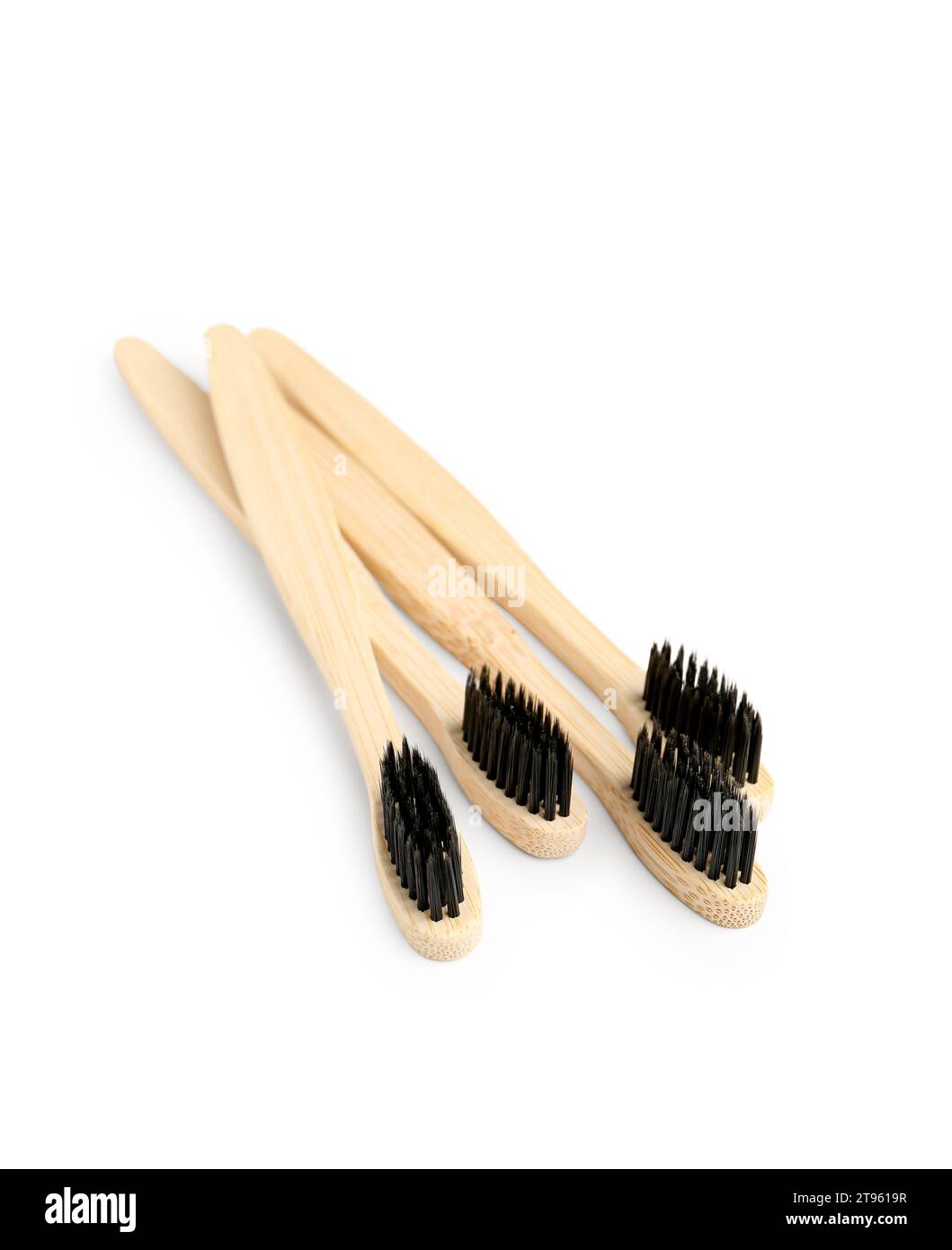 Many bamboo toothbrushes on white background Stock Photo - Alamy