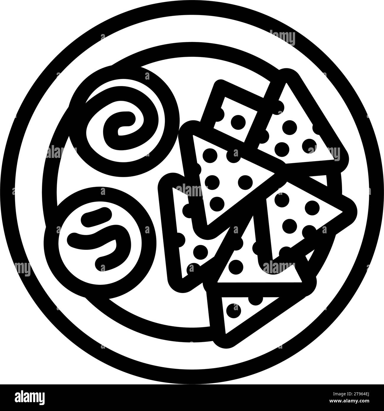 tortilla chips mexican cuisine line icon vector illustration Stock