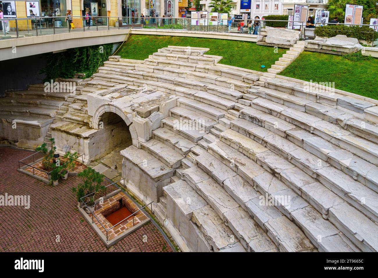 Plovdiv, Bulgaria - September 25, 2023: View of the ruins of the Ancient Stadium of Philipopolis, in Plovdiv, Bulgaria Stock Photo