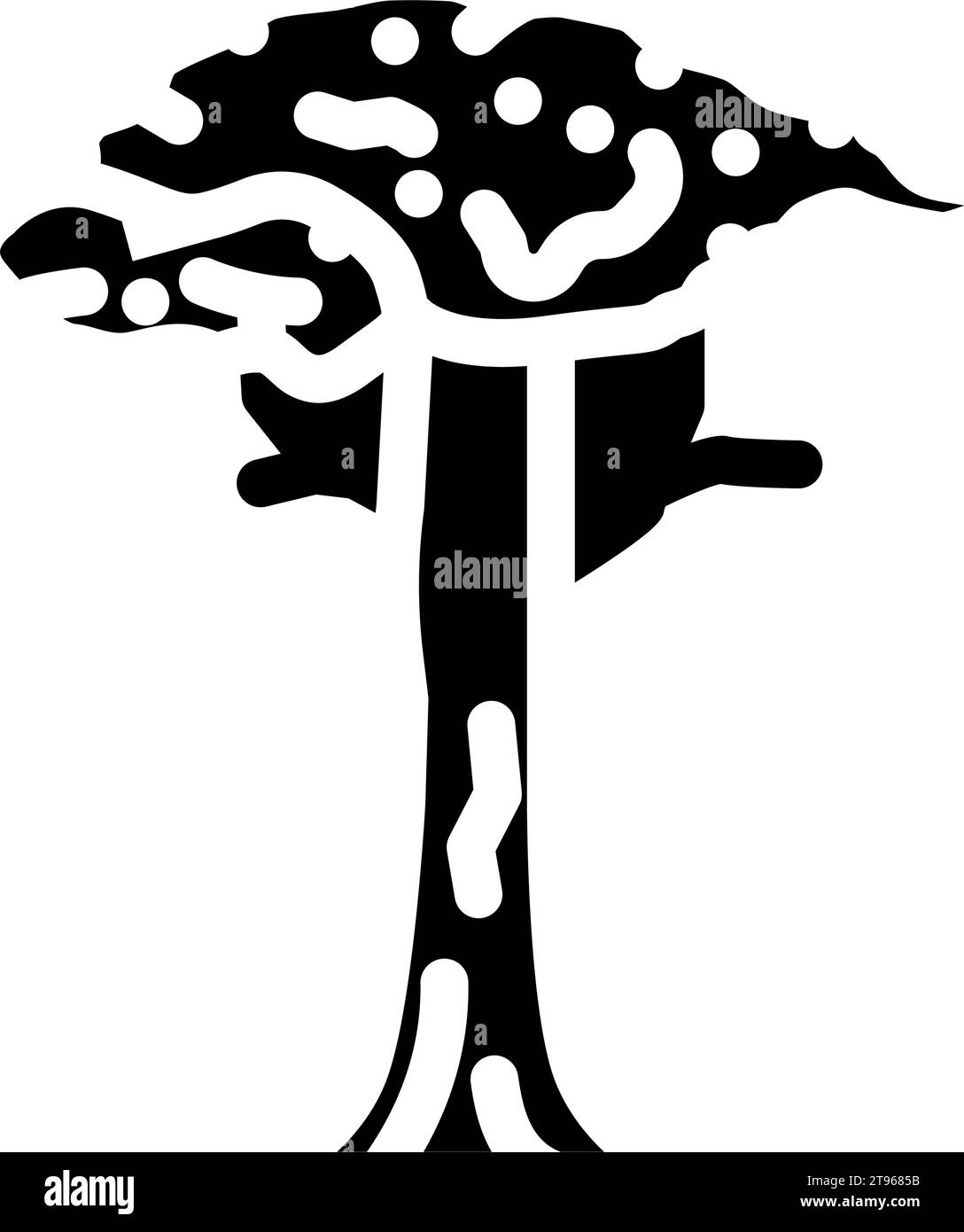 kapok tree jungle amazon glyph icon vector illustration Stock Vector