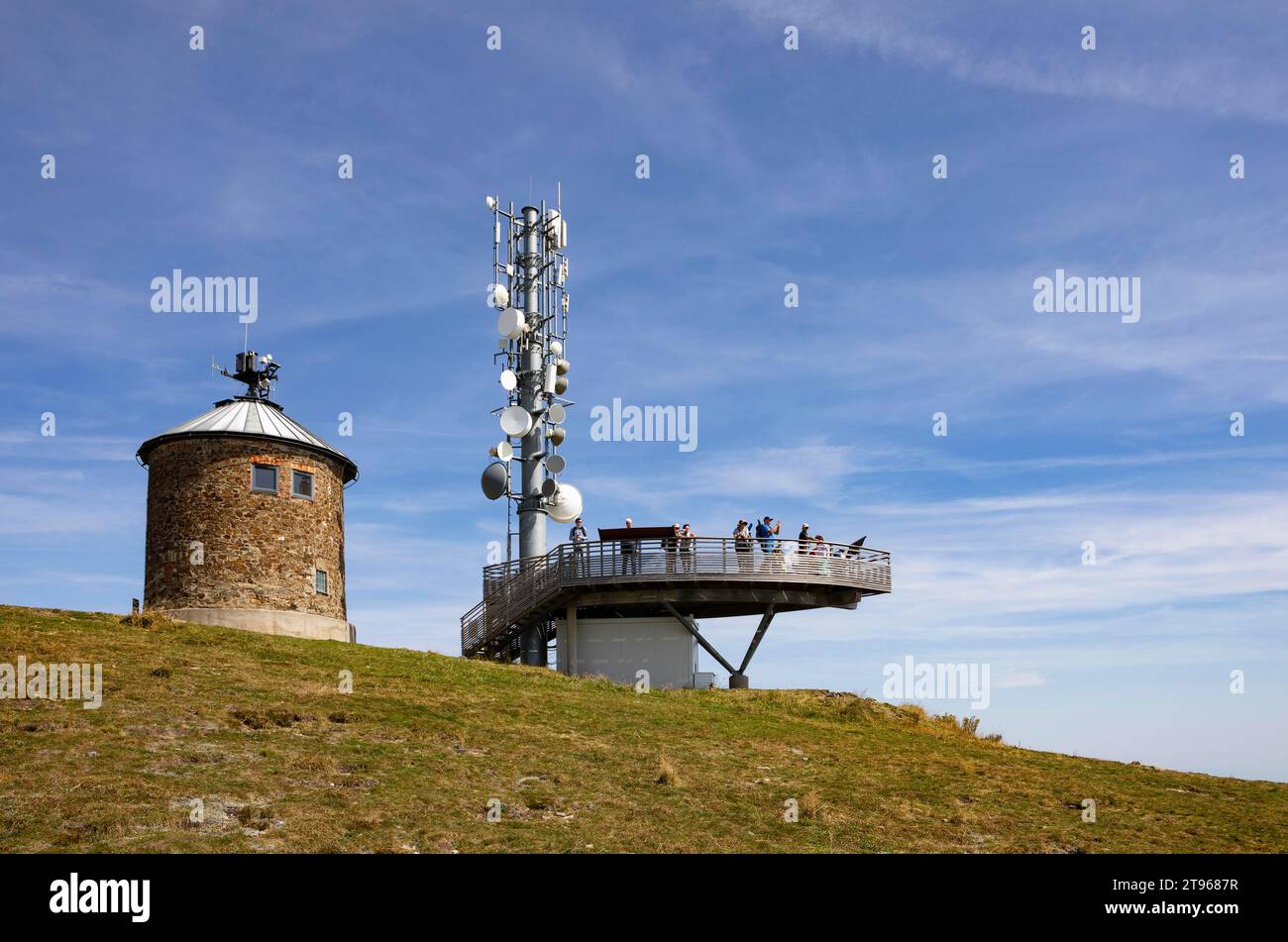 German tower and viewing platform on the Kanzelhoehe, Gerlitzen, Gerlitzen Alpe, Nockberge, Gurktal Alps, Carinthia, Austria Stock Photo