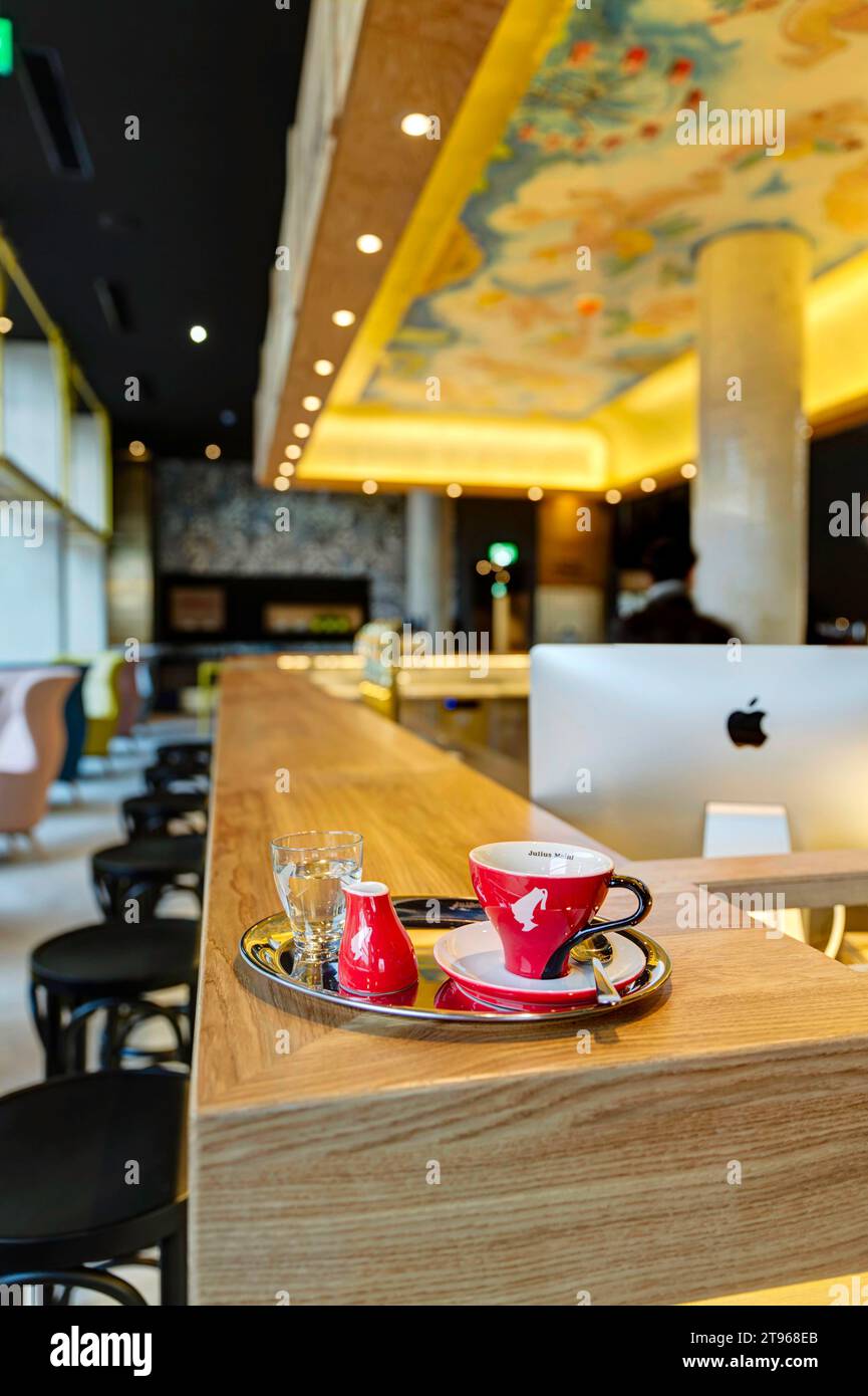 Traditional Viennese coffee house, gastronomic establishment, coffee house culture Vienna, Austria Stock Photo
