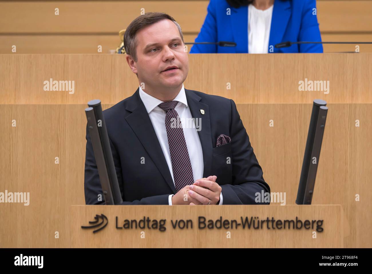 Anton Baron, Chairman of the AfD parliamentary group, 74th plenary session of the 17th State Parliament, Stuttgart, Baden-Wuerttemberg, Germany Stock Photo