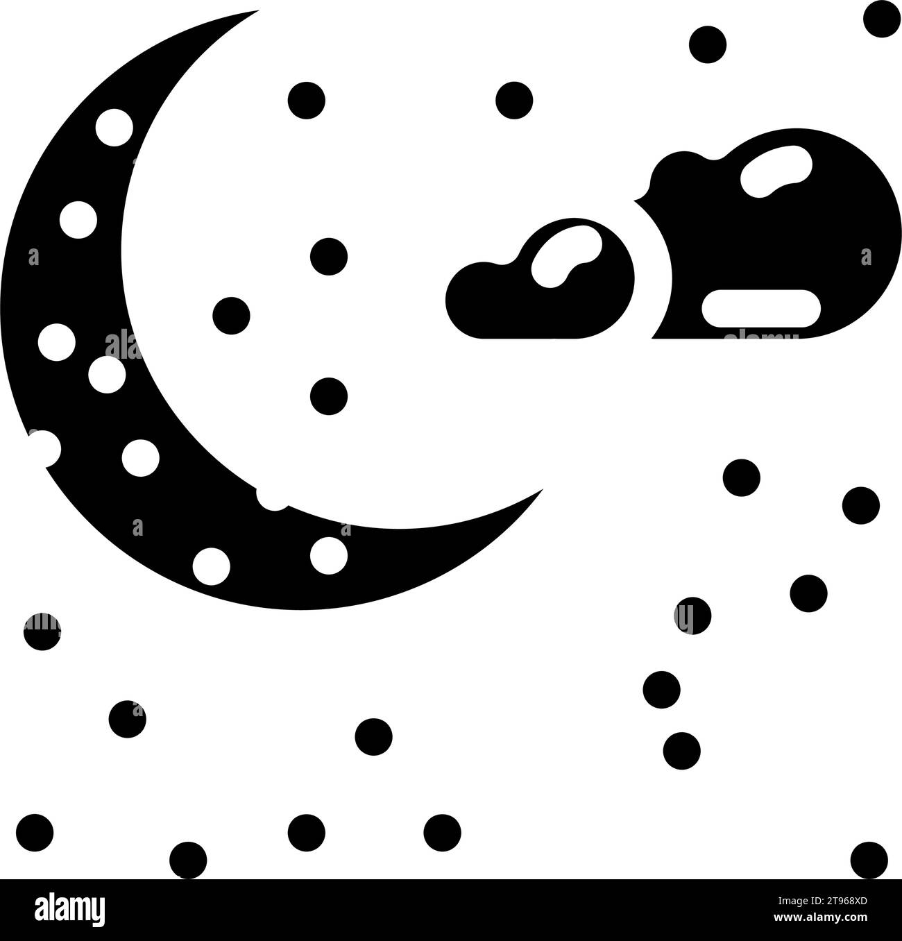 moon and stars sleep night glyph icon vector illustration Stock Vector