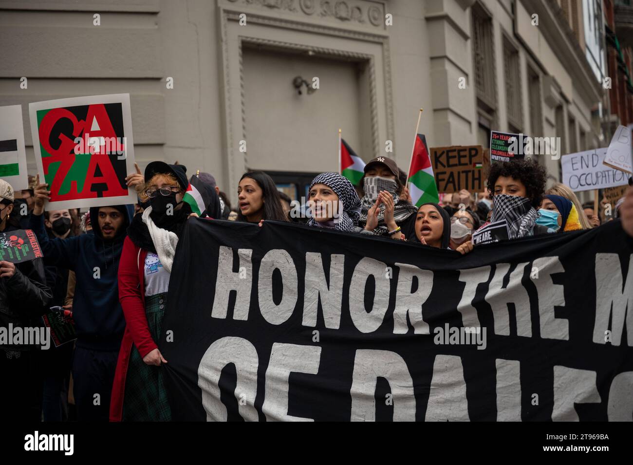 Pro-Palestinian protesters gather in Union Square to 