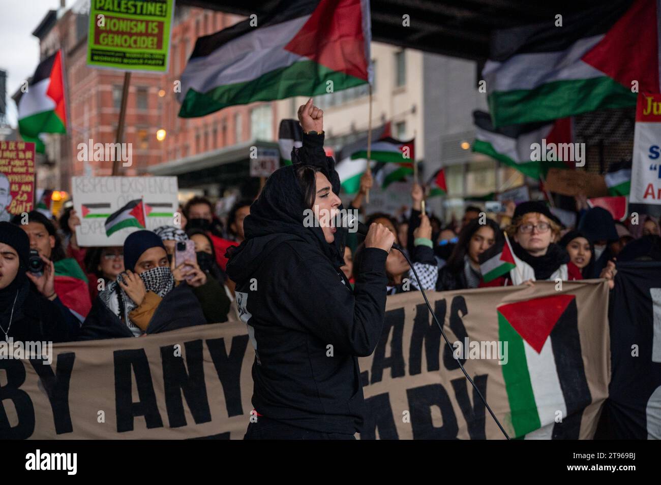 Pro-Palestinian protesters gather in Union Square to 