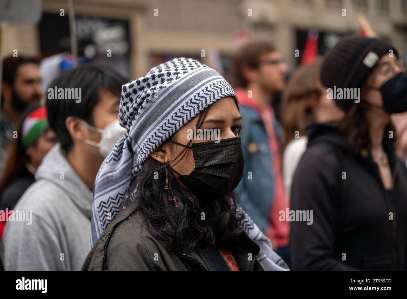Pro-Palestinian protesters gather in Union Square to 