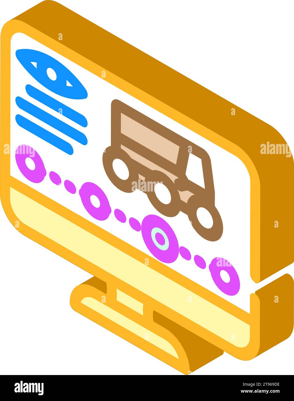 remote monitoring autonomous delivery isometric icon vector ...