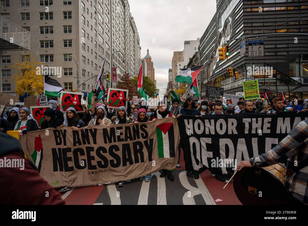 Pro-Palestinian protesters gather in Union Square to 