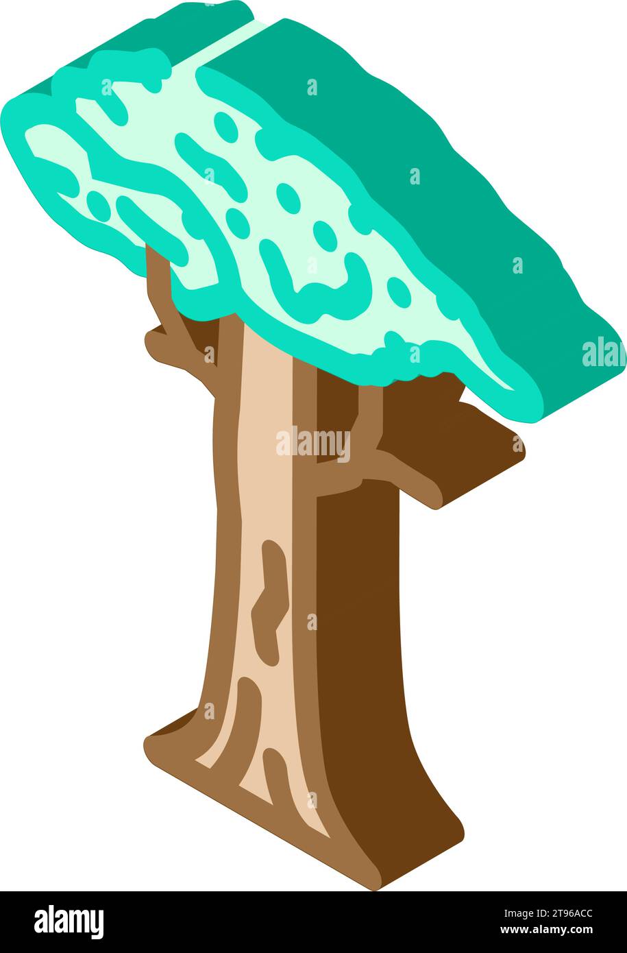 kapok tree jungle amazon isometric icon vector illustration Stock Vector