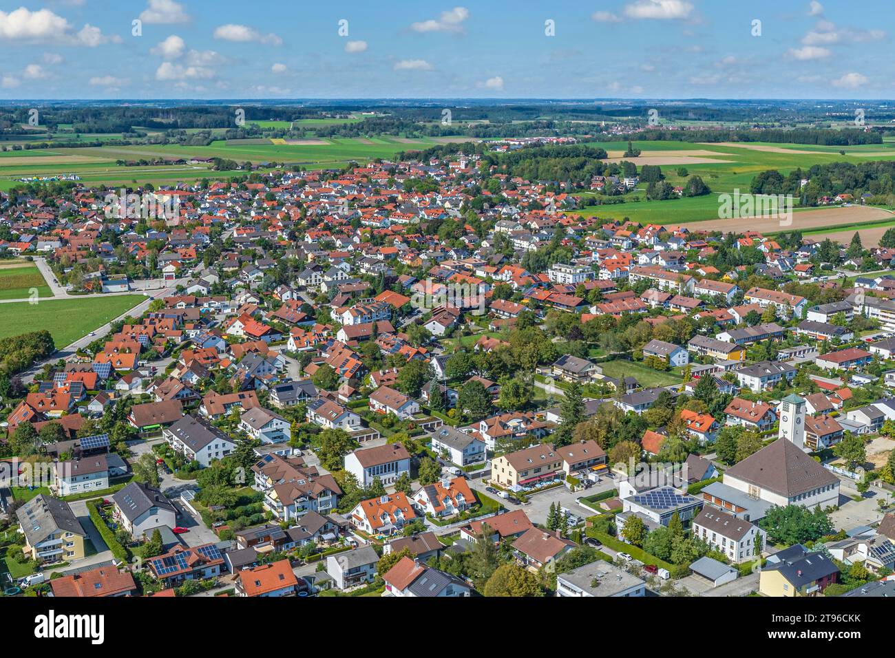 Gilching Germany Aerial view to Gilching to the west of Munich in the Fünfseenland in ...