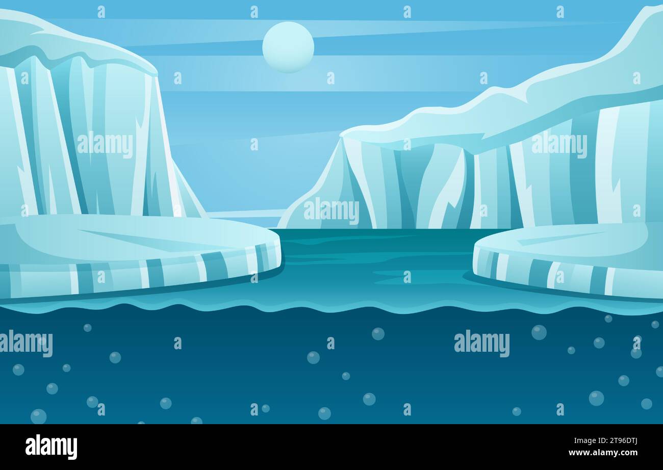 Antarctica scene . Flat design . Vector Stock Vector Image & Art - Alamy