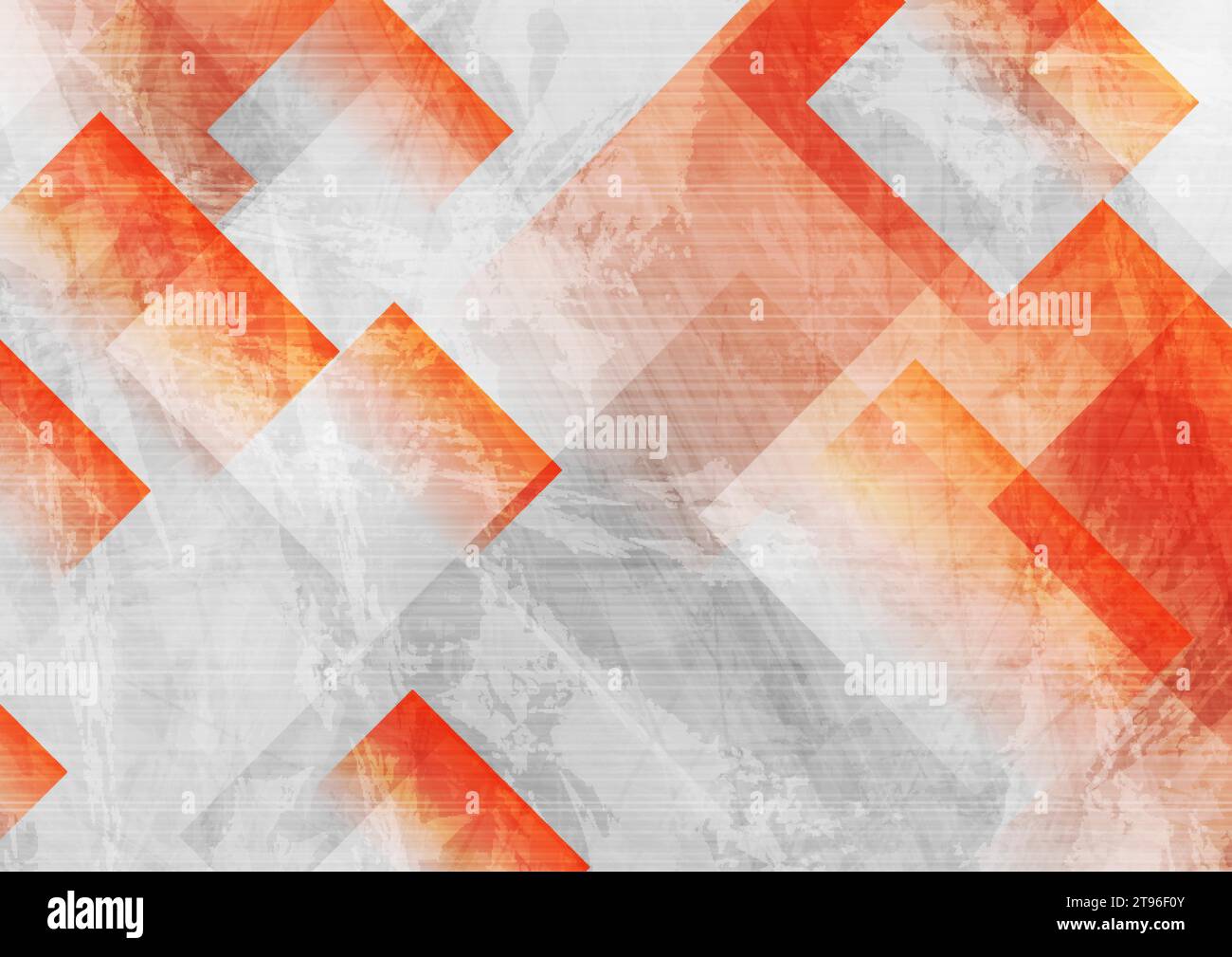 Orange and grey grunge squares abstract background. Geometric tech ...