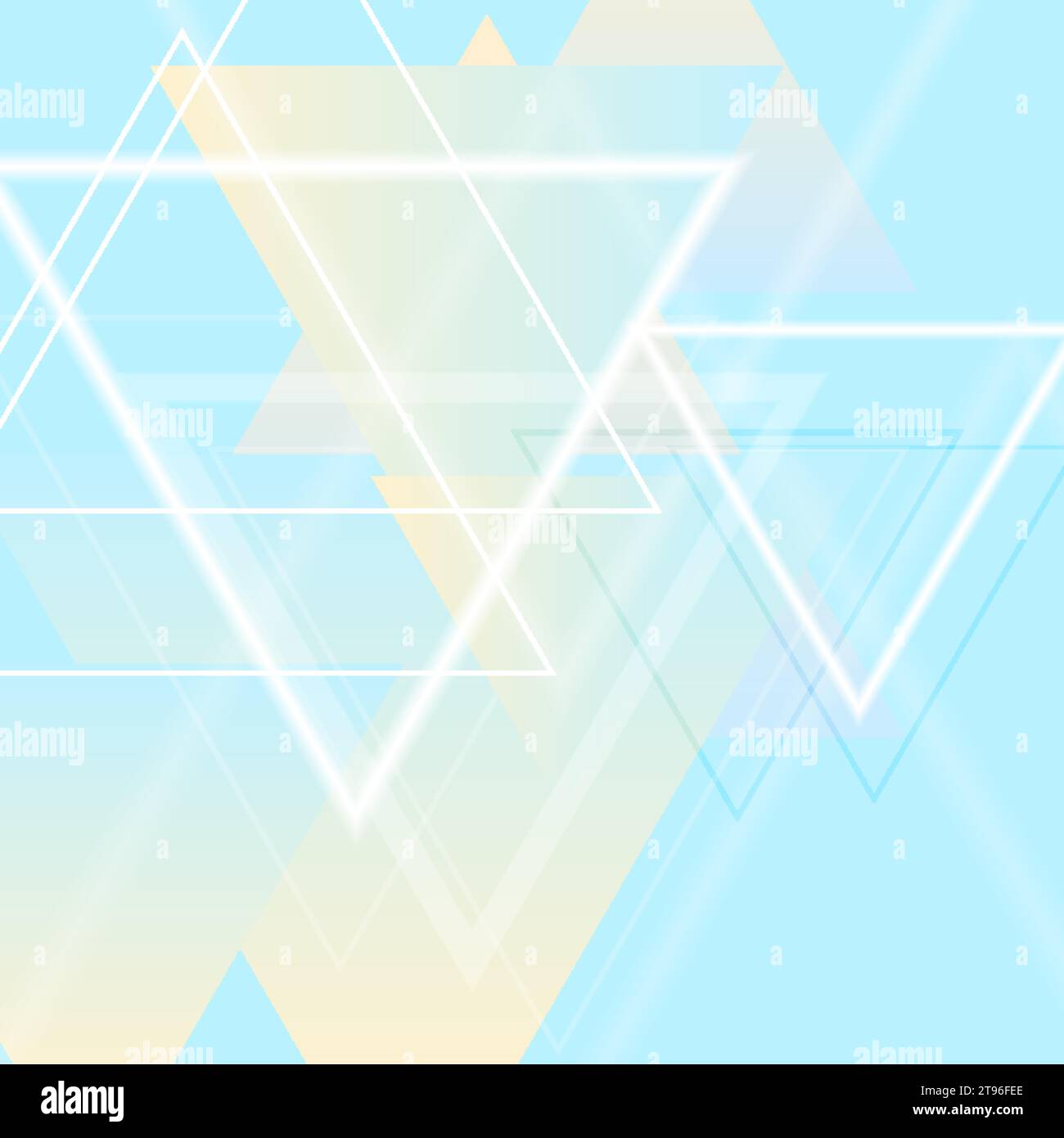Pastel blue yellow shiny triangles abstract tech background. Geometry vector design Stock Vector