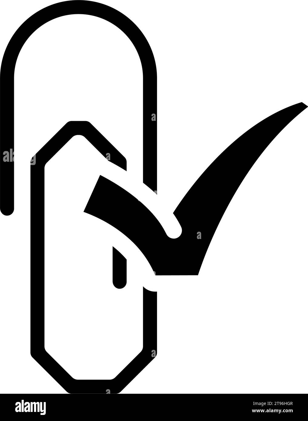 paper clip check mark glyph icon vector illustration Stock Vector Image ...