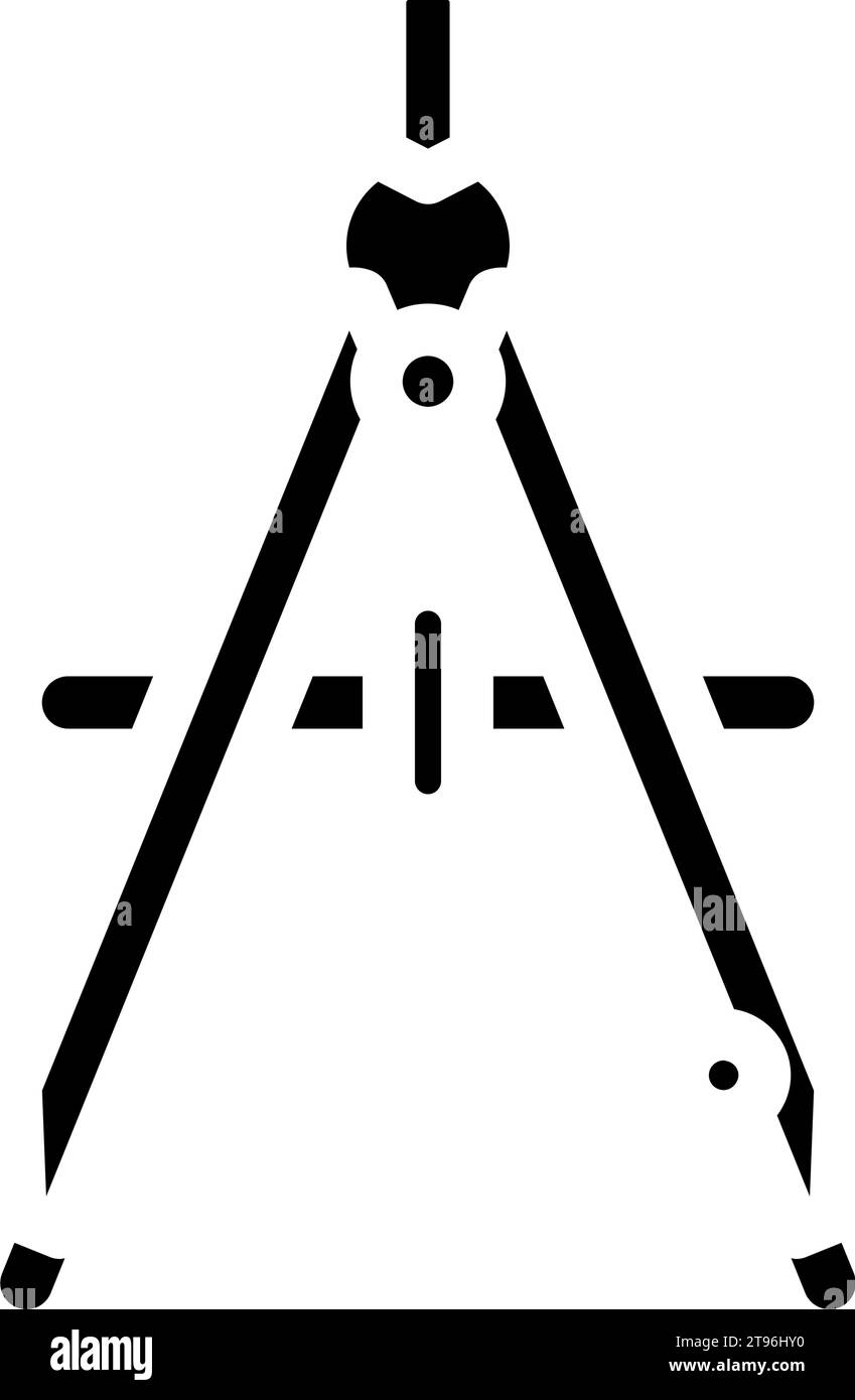 drafting compass architectural drafter glyph icon vector illustration ...