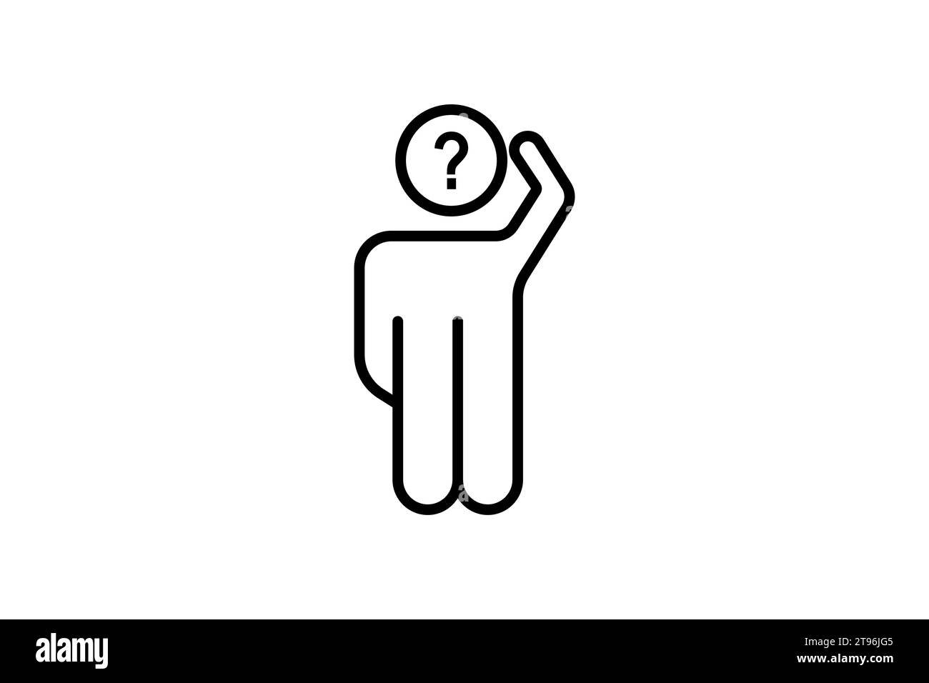 confused icon. human scratching head and question mark. icon related to confusion. line icon style. simple vector design editable Stock Vector