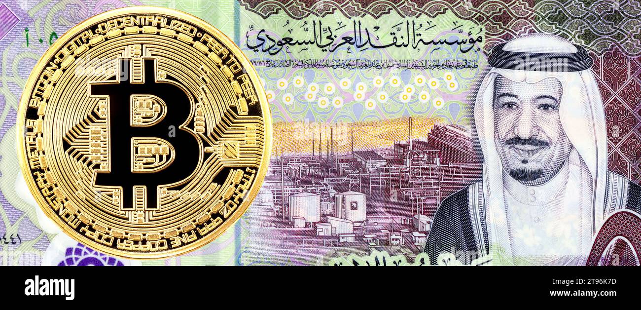 Bitcoin and Saudi riyal with Saudi Arabia King Salman Bin Abdulaziz Al ...