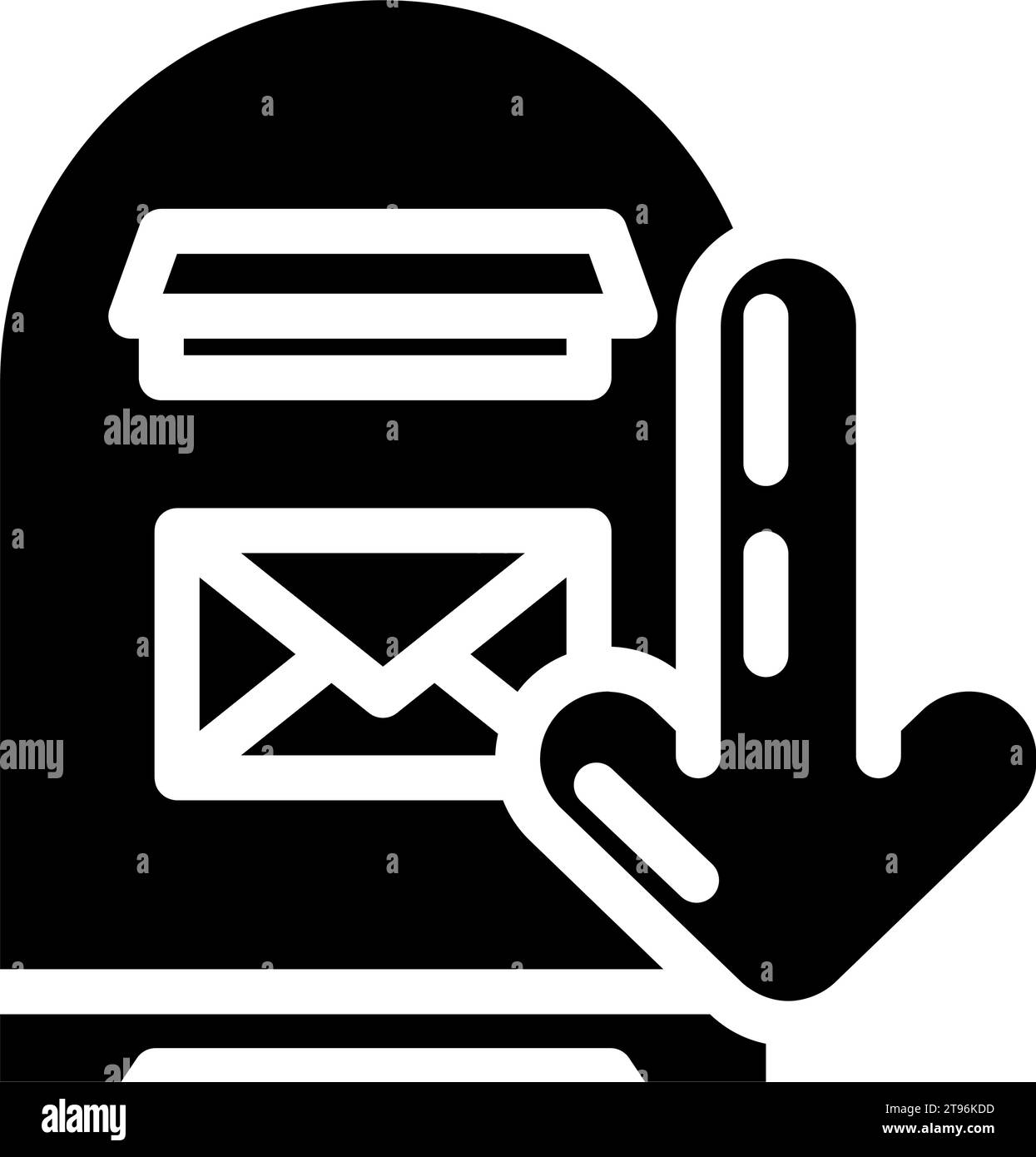 open letter box loading mailbox glyph icon vector illustration Stock ...