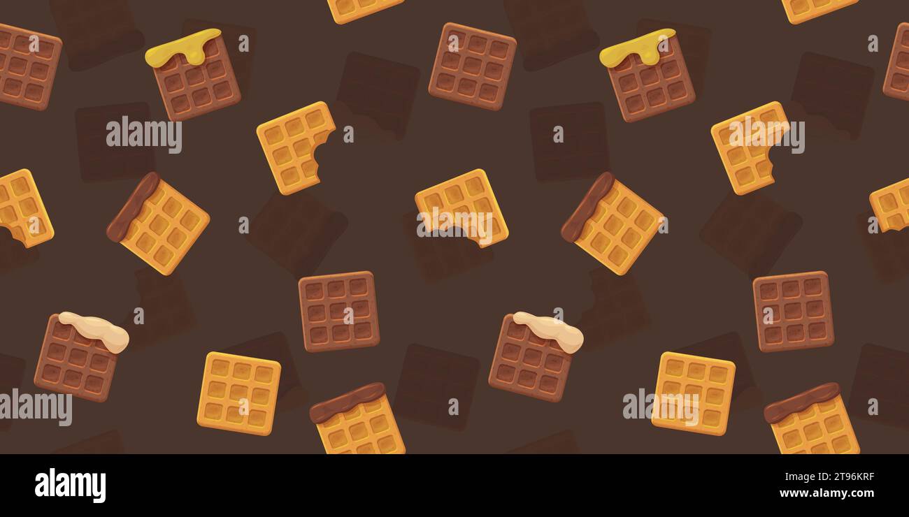 a flat belgian waffles backdrop seamless pattern Stock Vector Image ...