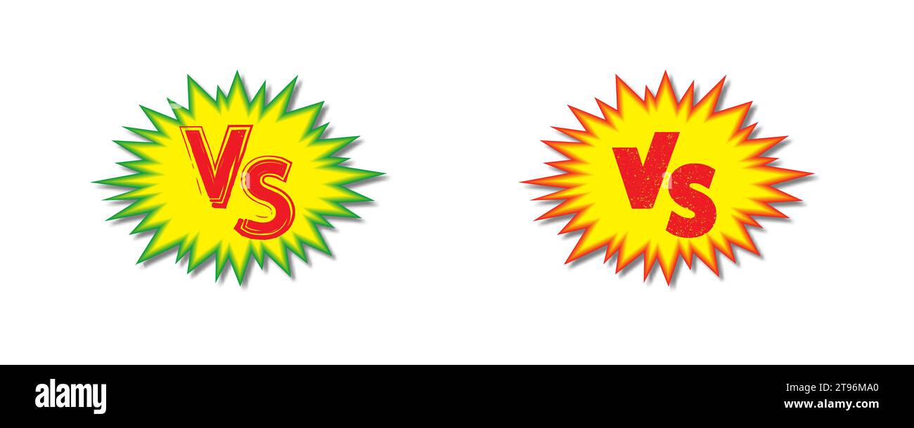 Comic style versus letters. Vector illustration Stock Vector