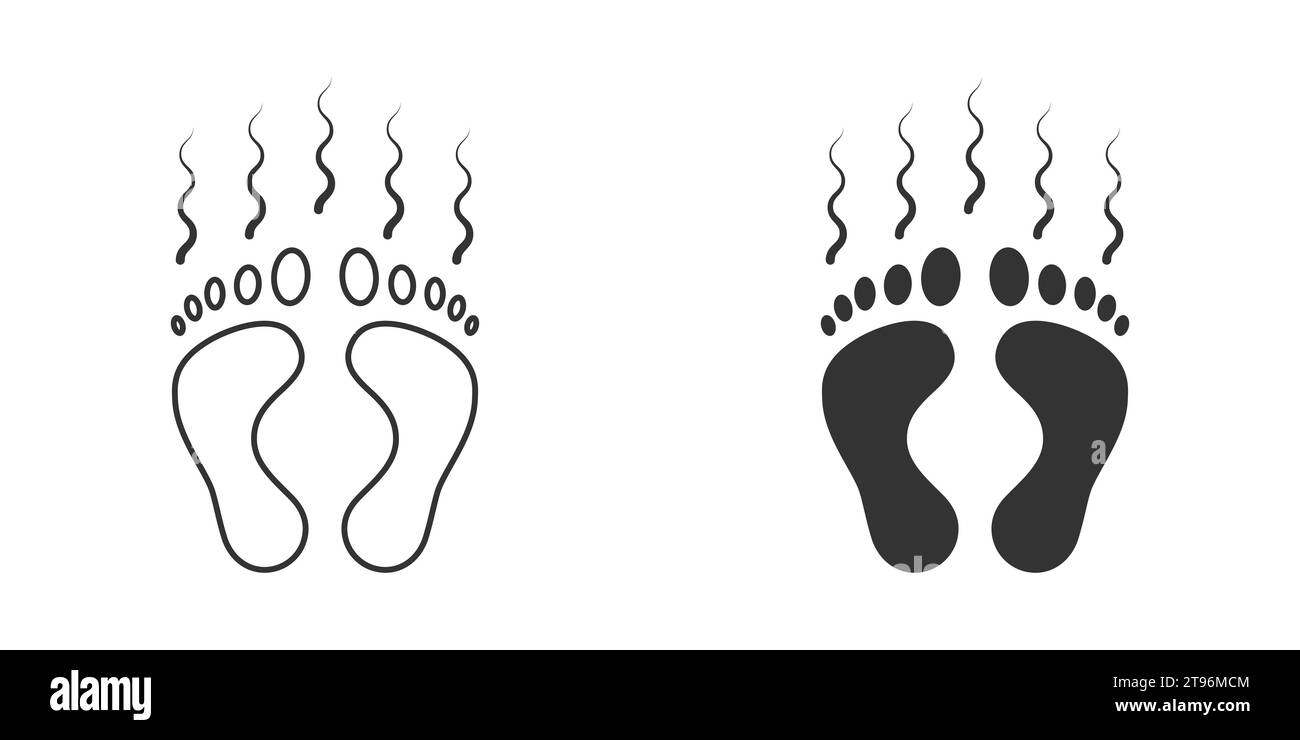 Smelly feet icon. Unpleasant foot odor sign. Vector illustration Stock