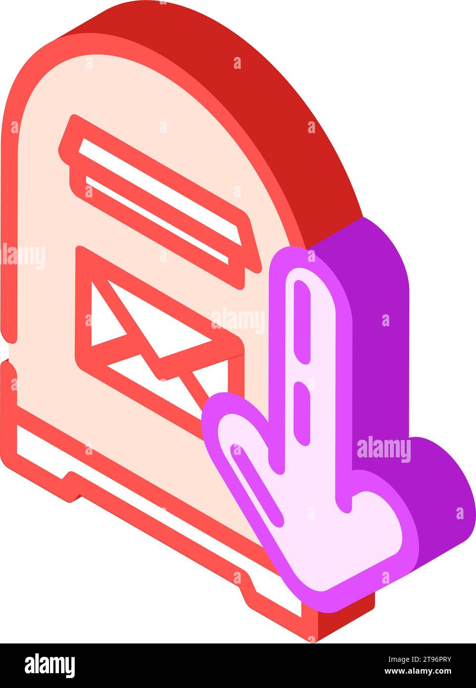 open letter box loading mailbox isometric icon vector illustration ...