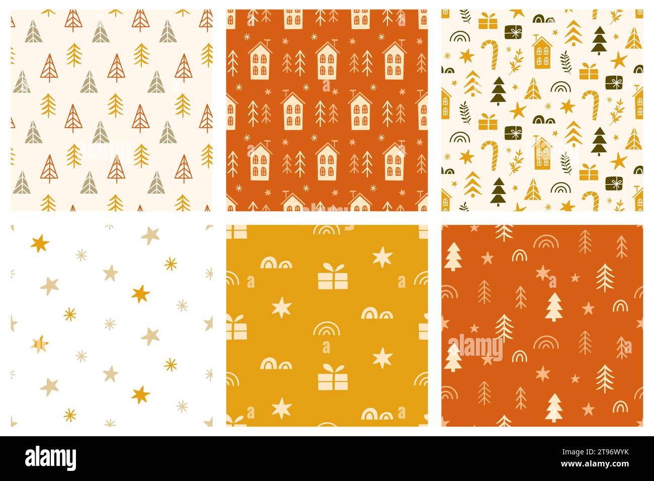 Christmas Seasonal Vector Seamless Pattern Set Stock Vector Image & Art ...