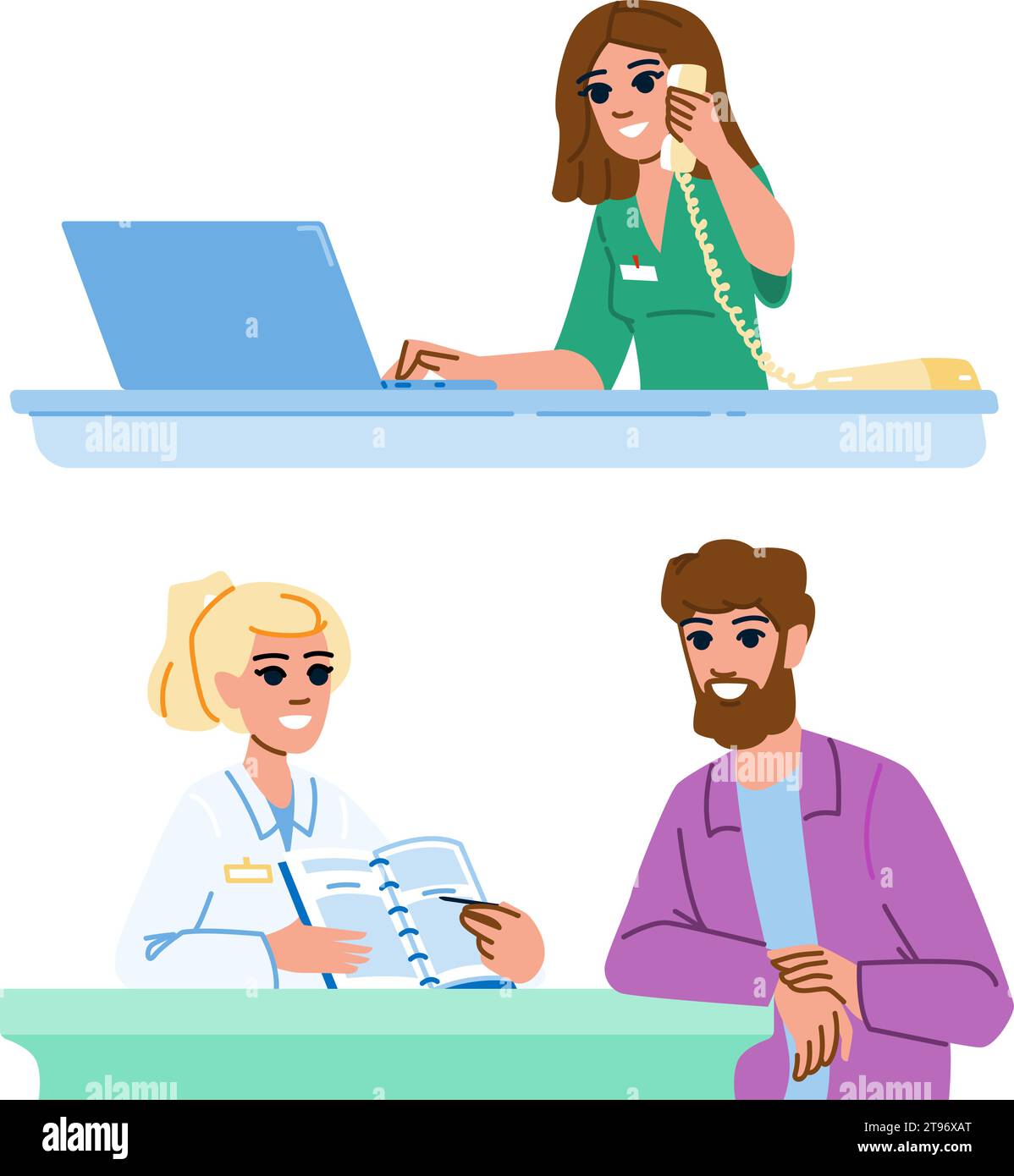 reception medical office receptionist vector Stock Vector Image & Art