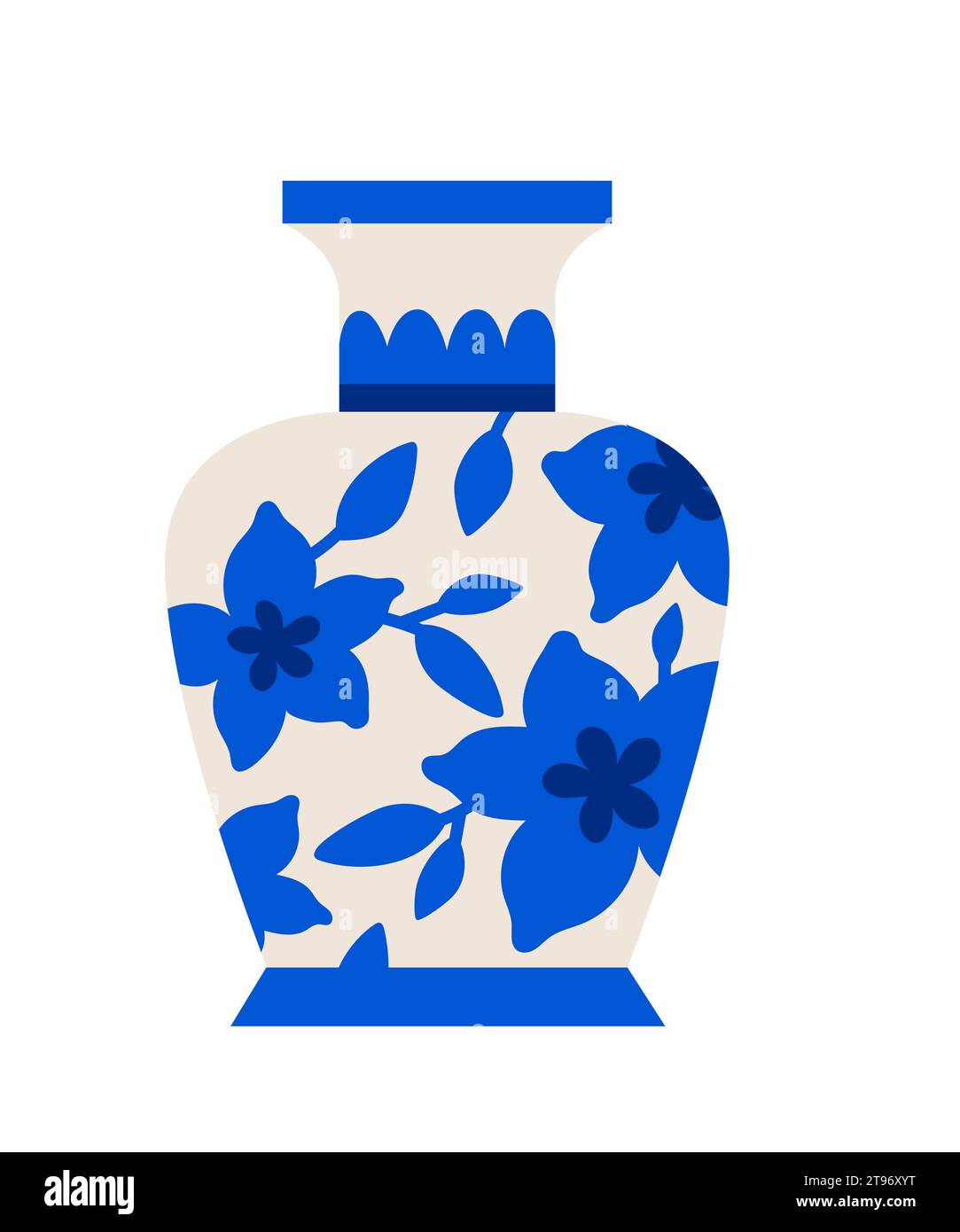 Chinese vase - modern flat design style single isolated image Stock Vector