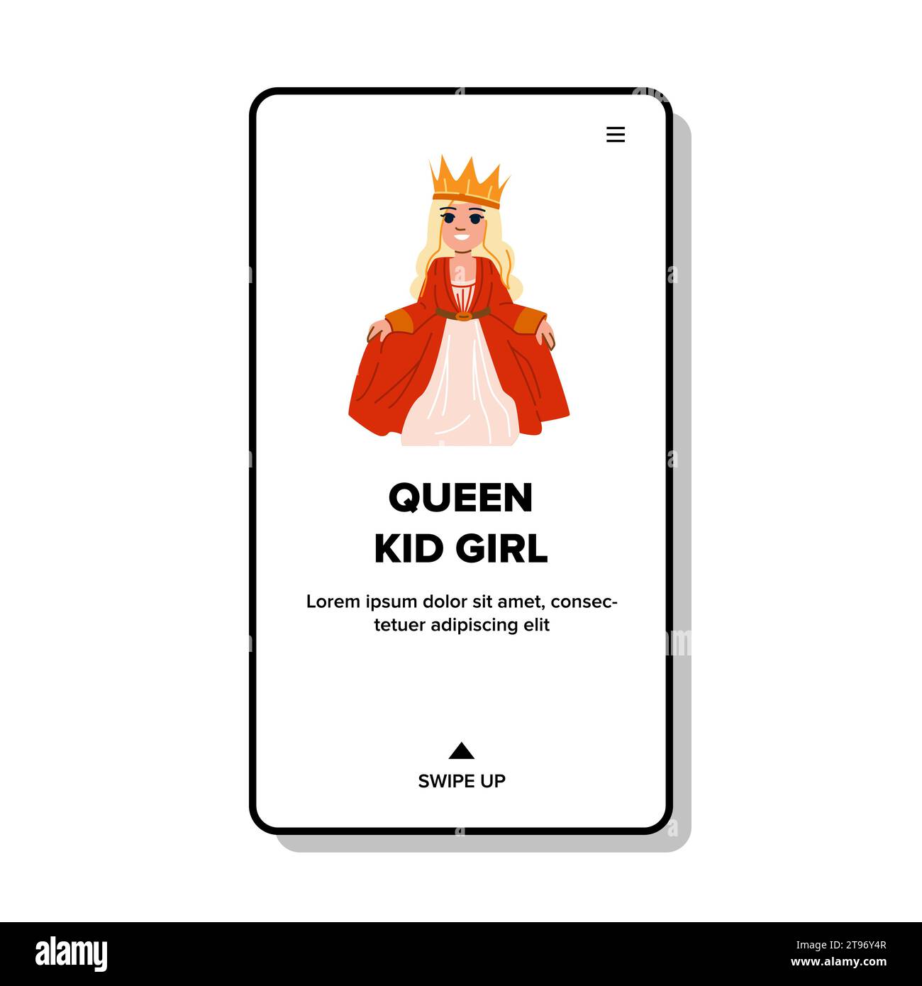 crown queen kid girl vector Stock Vector Image & Art - Alamy