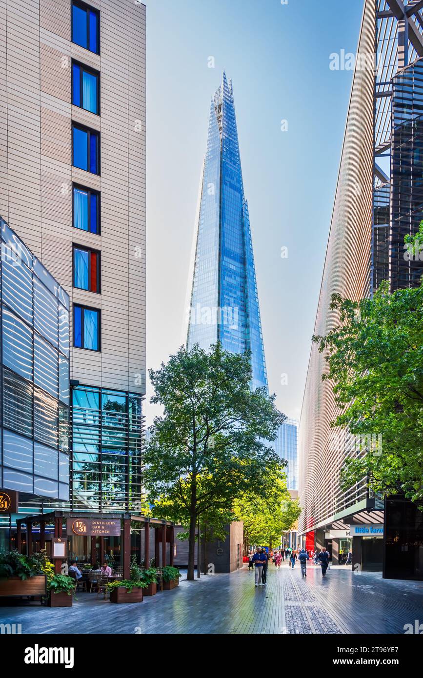 London, United Kingdom - September 29th 2023. Skyline view of the famous New London and Shard, sunset hour. Stock Photo