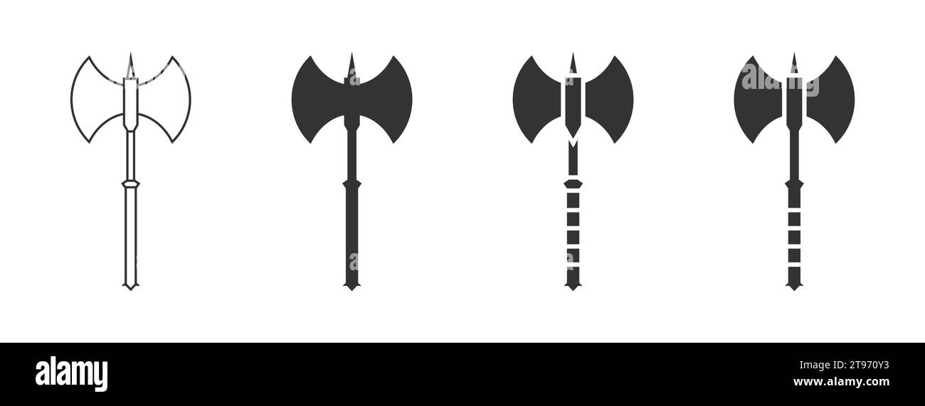 Battleaxe icon isolated on a white background. Vector illustration Stock Vector