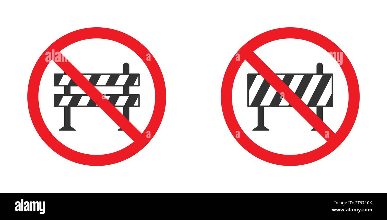 Forbidden road barrier icon. Vector illustration Stock Vector