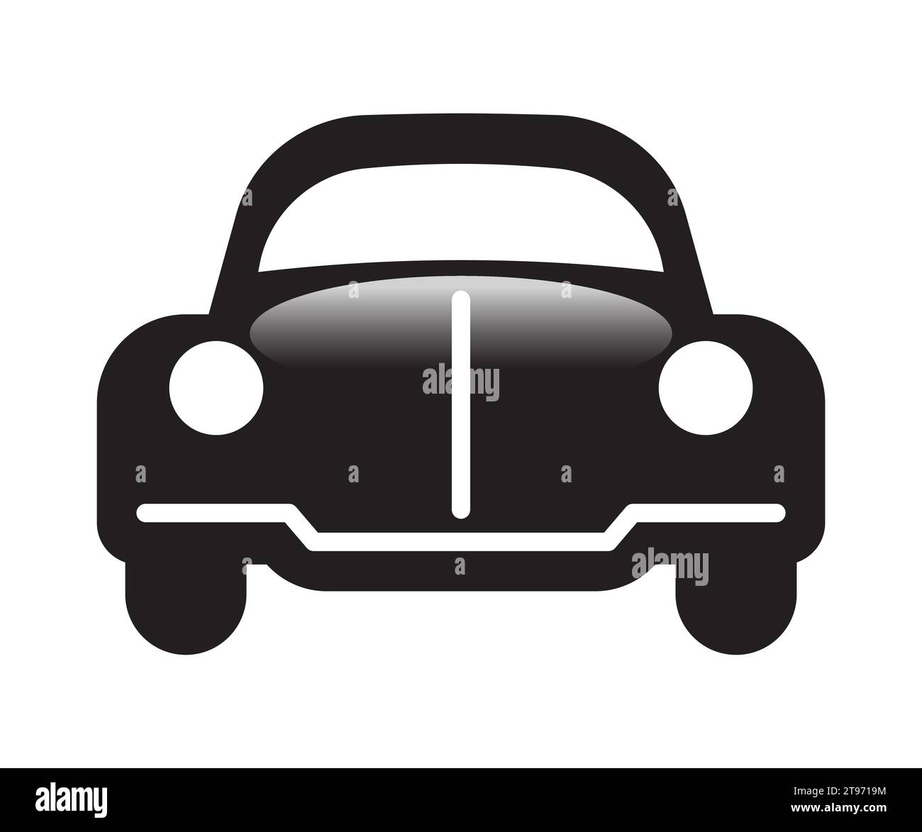 Classic car icon. Front view. Vector illustration Stock Vector