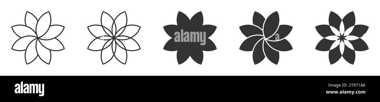 Flower icon set. Vector illustration Stock Vector Image & Art - Alamy