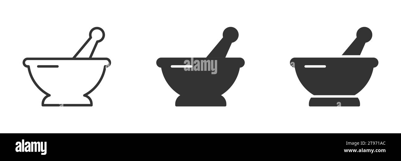 Mortar and pestle pharmacy icon. Vector illustration Stock Vector