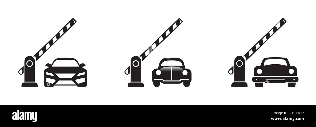 Open barrier car icon. Vector illustration Stock Vector