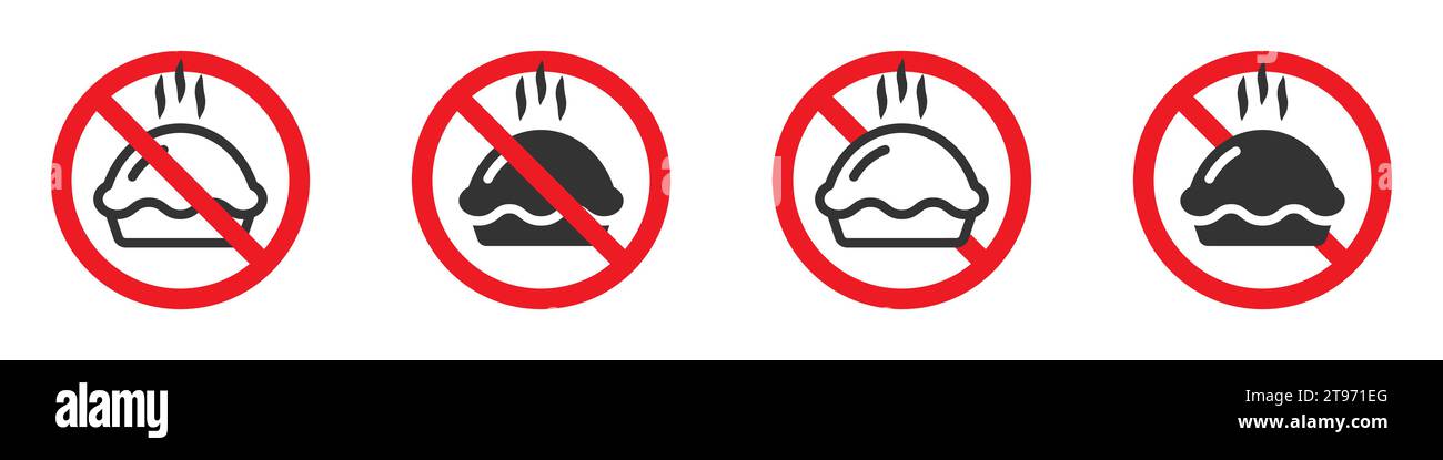 Pie forbidden icon. Vector illustration Stock Vector