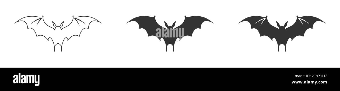 Bat icon isolated on a white background. Vector illustration Stock ...